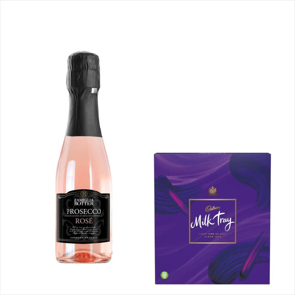 Botter Prosecco Rose 200ml & Milk Tray Chocolate Gift